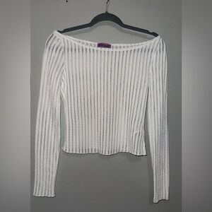 SHEIN Ribbed Off-Shoulder Long Sleeve Top – Women’s Medium